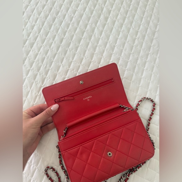 Chanel Lambskin Wallet on Chain Crossbody Bag - Picture 11 of 14